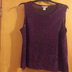 Notations Woman sequin shell top 1X